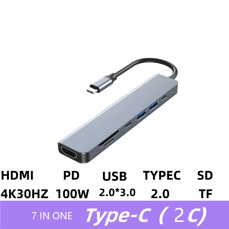 Type-c 7-in-one expansion dock usbhub high-speed hub splitter usb extender