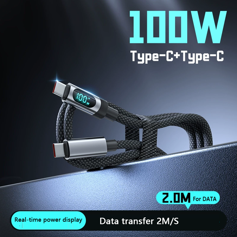 PD fast charging with real-time digital display data line 100W